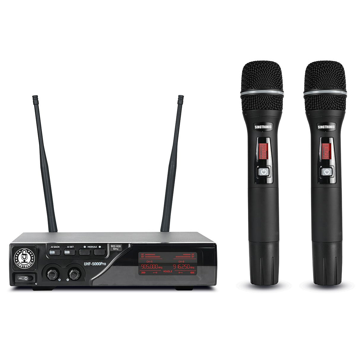 Singtronic True Diversity UHF-5000Pro Professional 900Mhz Dual Wireless Microphone Karaoke